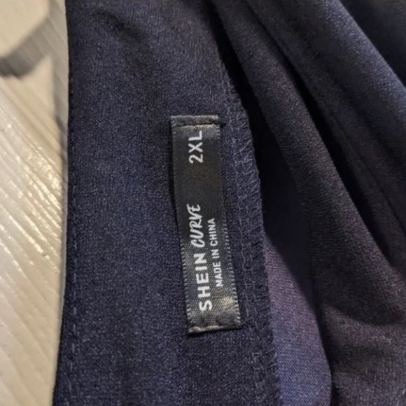 Shein Double V Neck Navy Blue Sparkling Dress 2XL - Picture 5 of 6